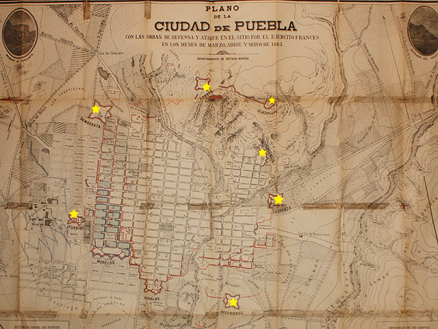 Fuertes y Plano de la Ciudad de Puebla