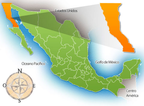Estado de Baja California en la República Mexicana