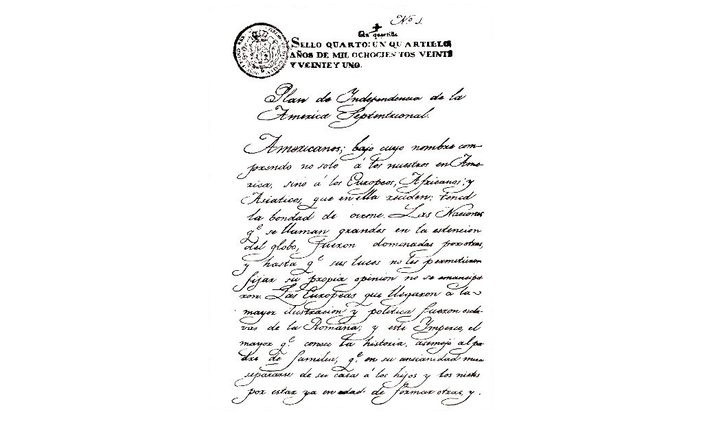 Texto del Plan de Iguala del 24 de febrero de 1821